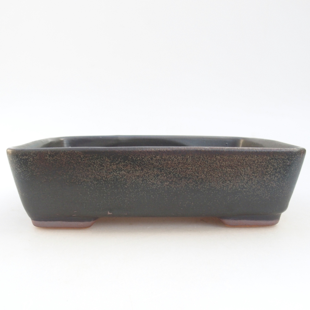 Ceramic bonsai bowl 18,5 x 13,5 x 3,5 cm, grey