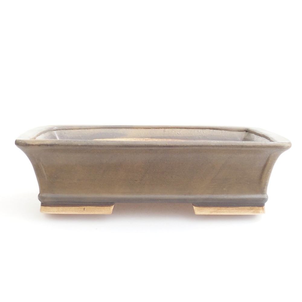 Ceramic bonsai bowl 29,5 x 25 x 7,5 cm, brown