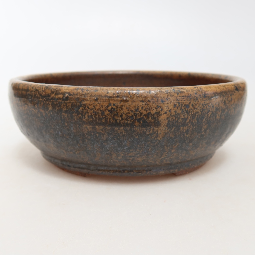 Ceramic bonsai bowl 14,5 x 14,5 x 5 cm, brown