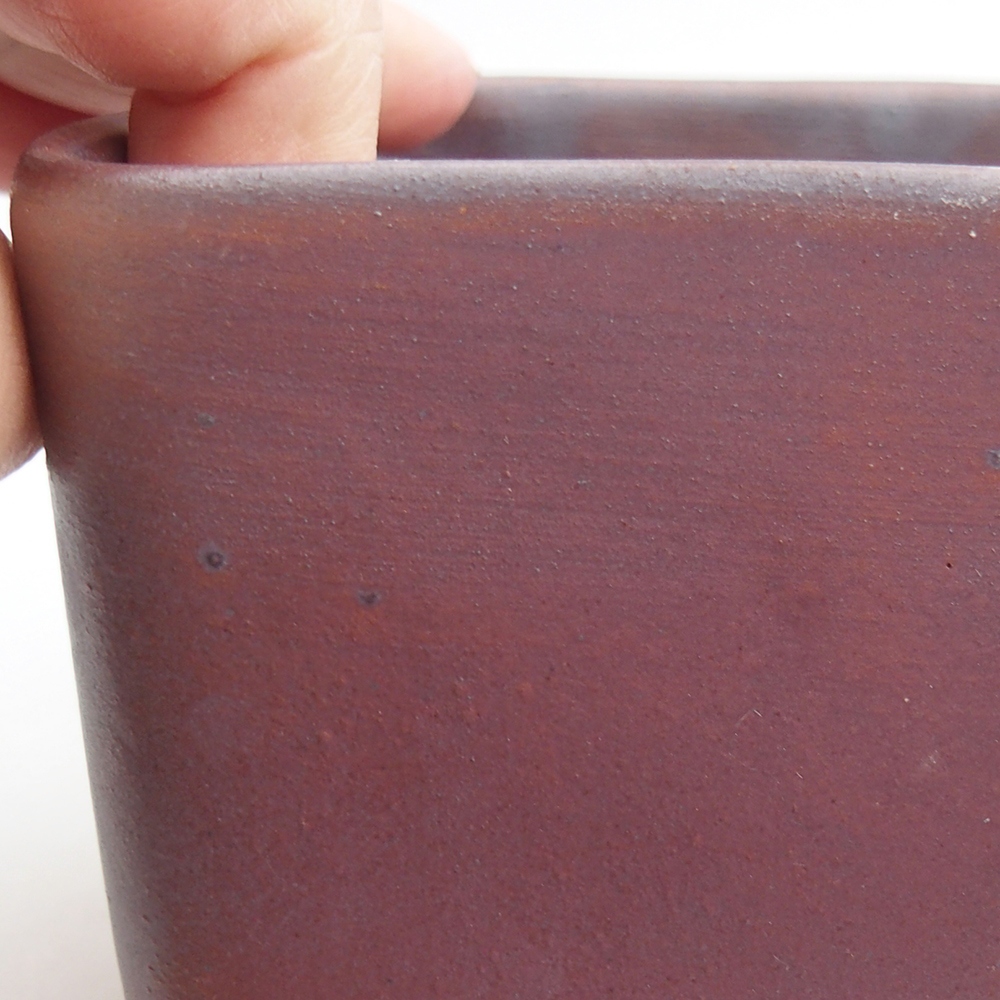 Ceramic bonsai bowl 10 x 10 x 8 cm, metal colour