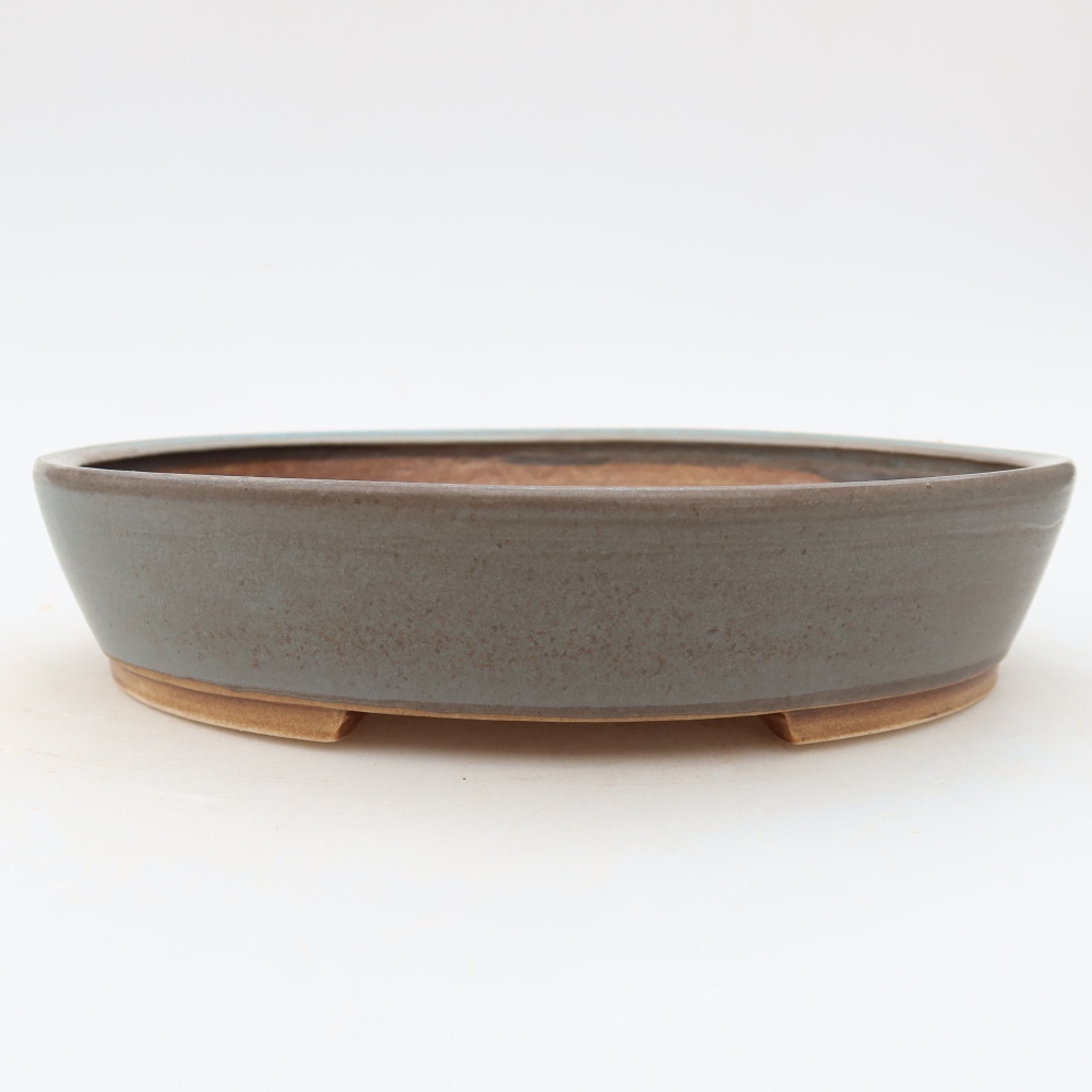 Ceramic bonsai pot, 21 x 19 x 4.5 cm, blue