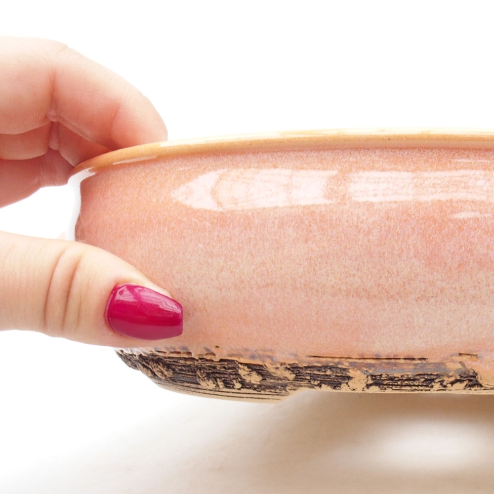 Ceramic bonsai bowl 20 x 20 x 5,5 cm, color pink