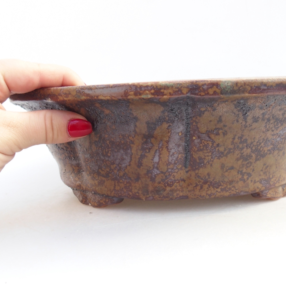 Ceramic bonsai bowl 26 x 26 x 8,5 cm, brown