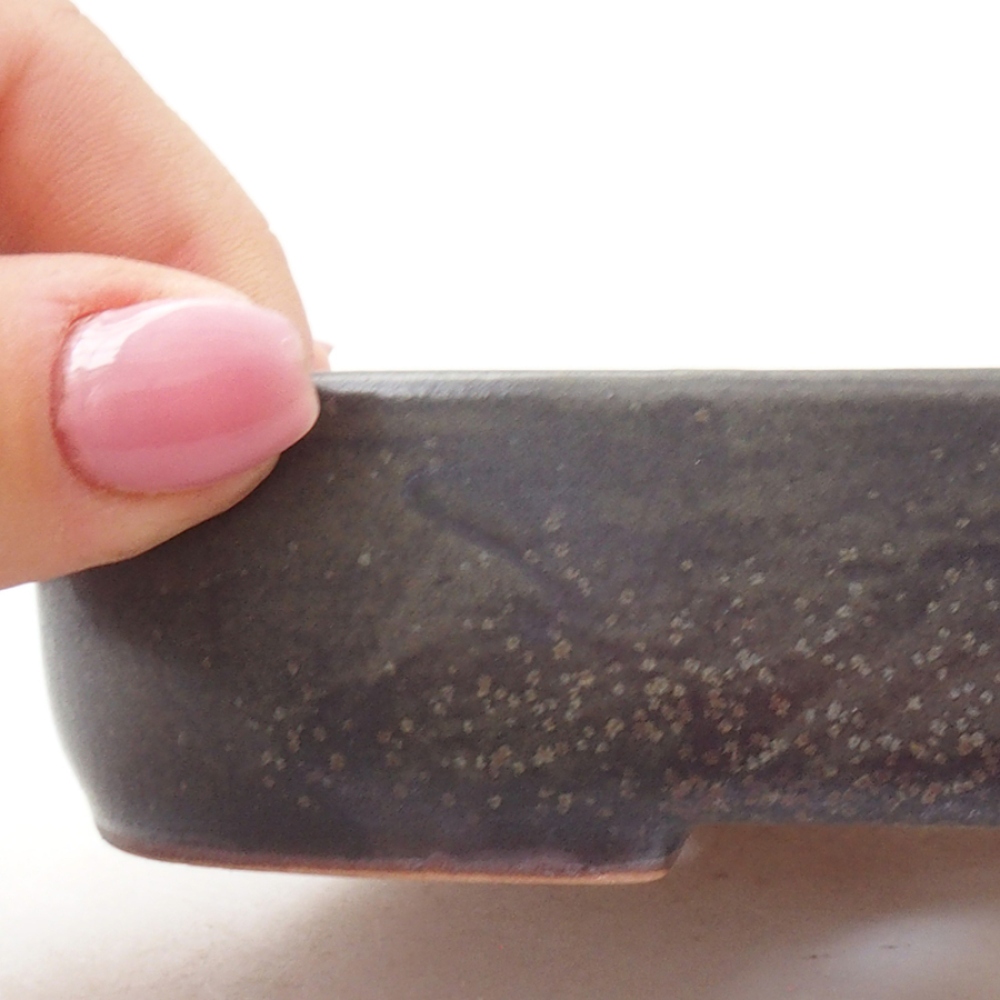 Ceramic bonsai bowl 16 x 11 x 3,5 cm, color gray