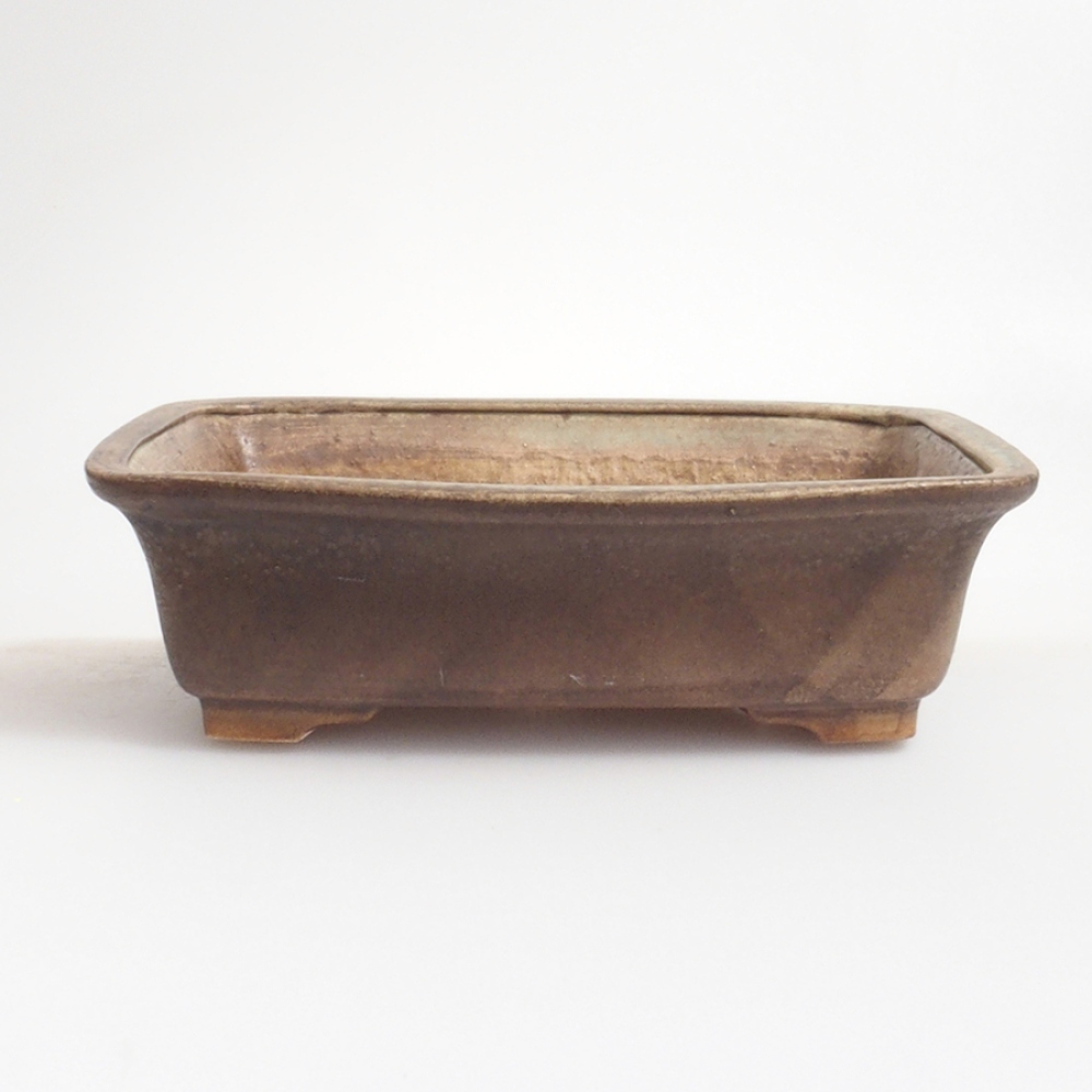 Ceramic bonsai bowl 17,5 x 14 x 5 cm, color brown