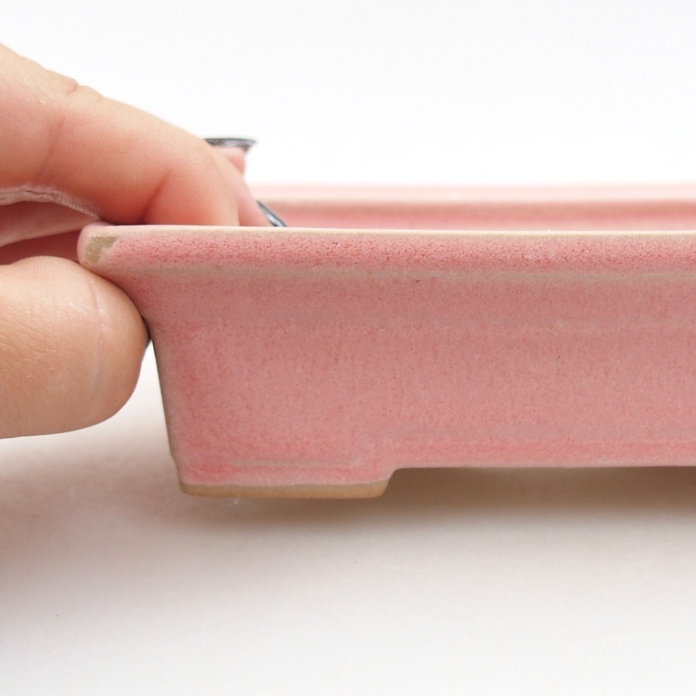 Ceramic bonsai bowl 13 x 10 x 4 cm, color pink