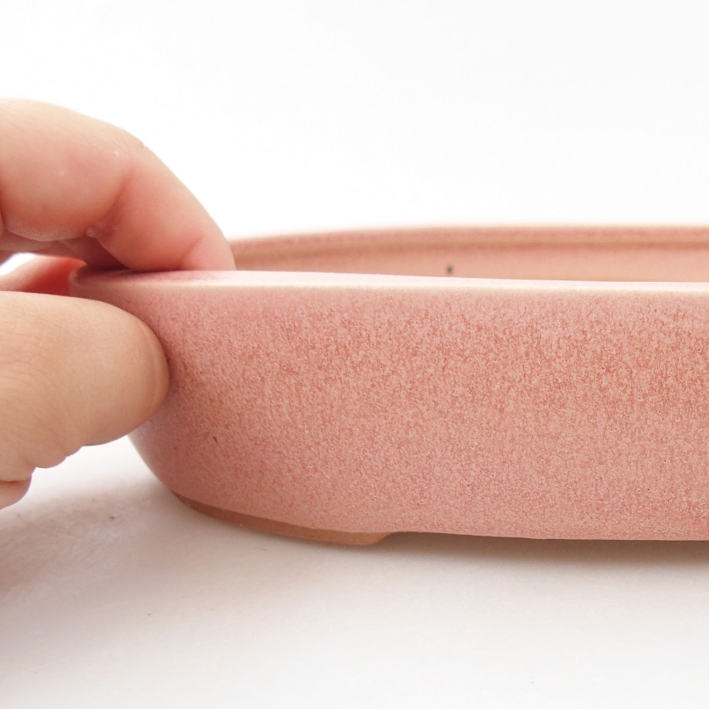 Ceramic bonsai bowl 22 x 16,5 x 4 cm, color pink