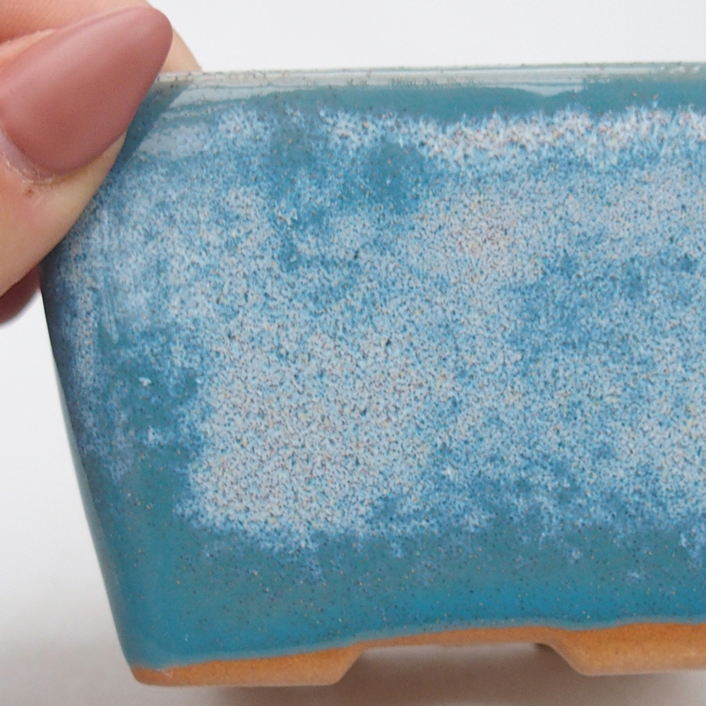 Ceramic bonsai bowl 8,5 x 8,5 x 6 cm, colour blue