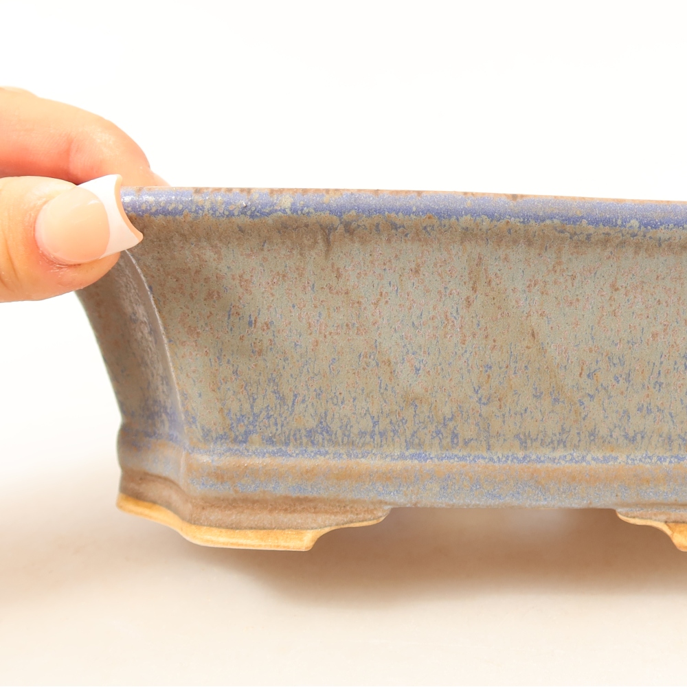 Ceramic bonsai pot, 18 x 15 x 6 cm, blue