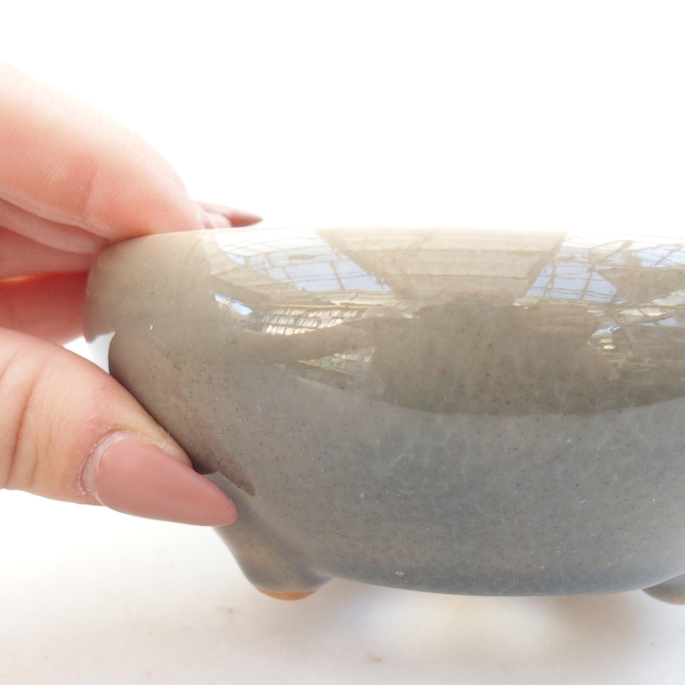 Ceramic bonsai bowl 10 x 10 x 5 cm, grey