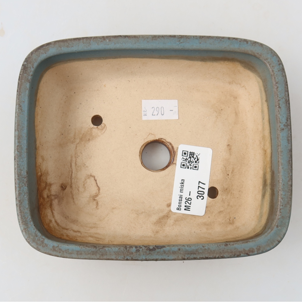 Ceramic bonsai pot, 14 x 11.5 x 4.5 cm, blue