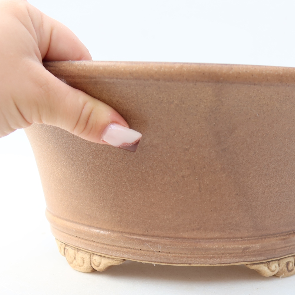 Ceramic bonsai pot, 29 x 29 x 12.5 cm, pink