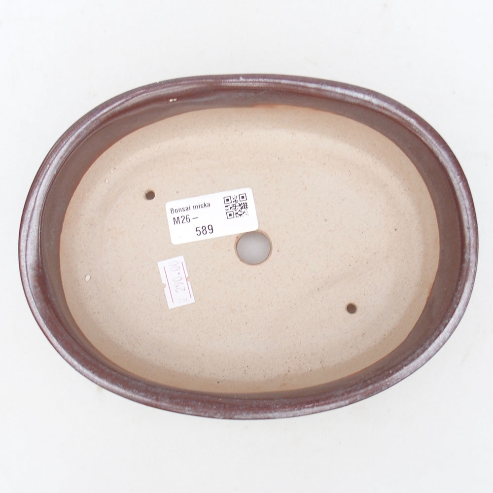 Ceramic bonsai bowl 19 x 14 x 5 cm, brown