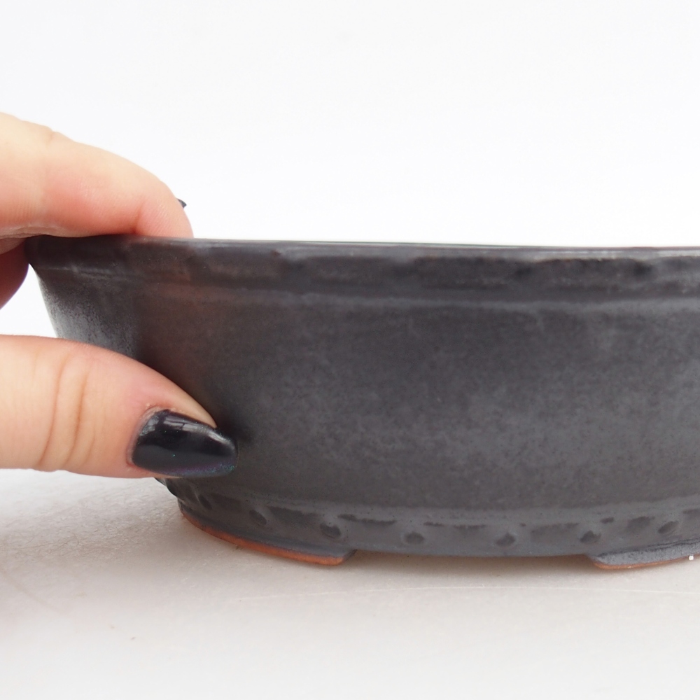 Ceramic bonsai bowl 18 x 18 x 5,5 cm, black