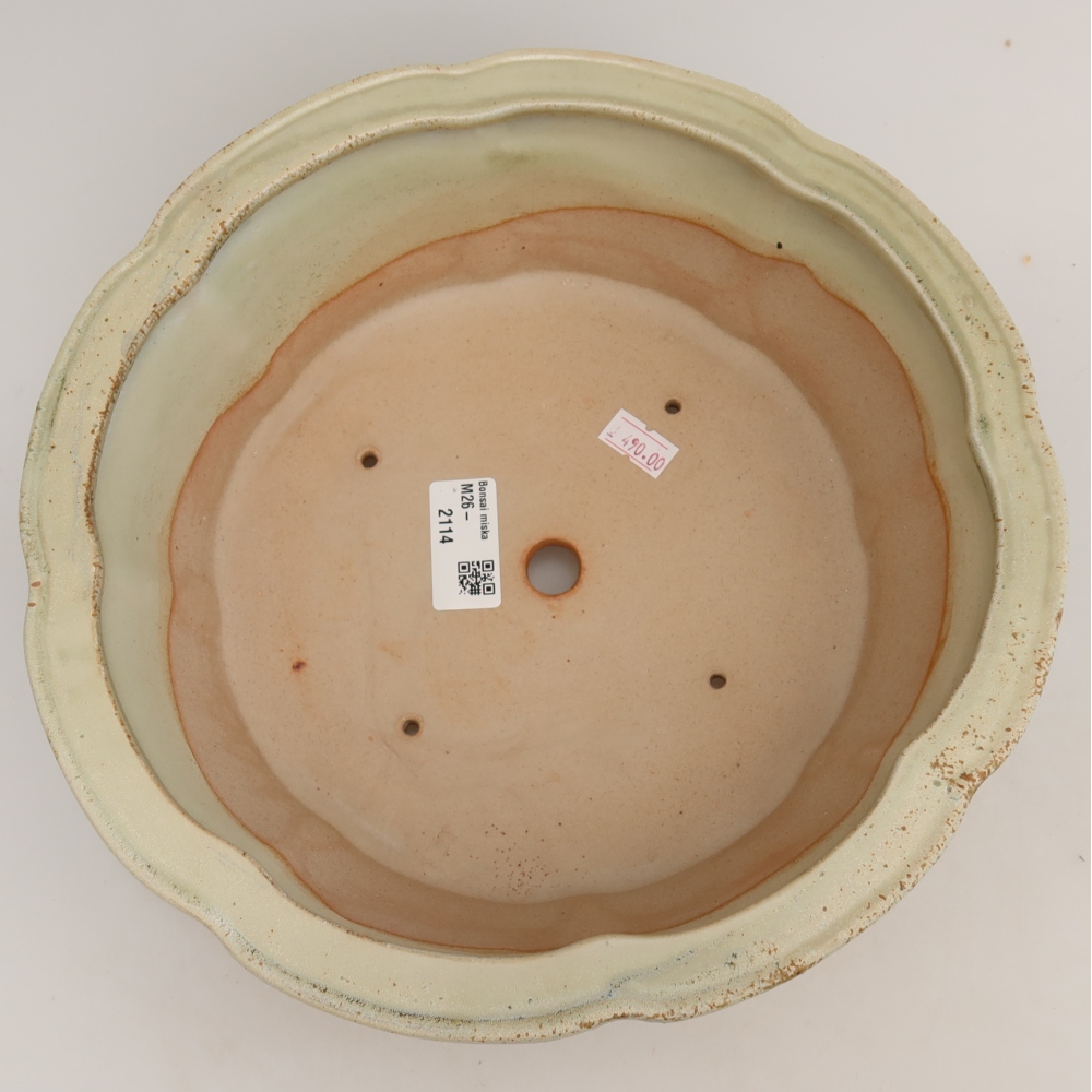 Ceramic bonsai bowl 26 x 26 x 8 cm, green