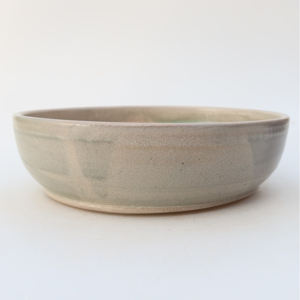Ceramic bonsai bowl 20,5 x 20,5 x 6 cm, colour beige
