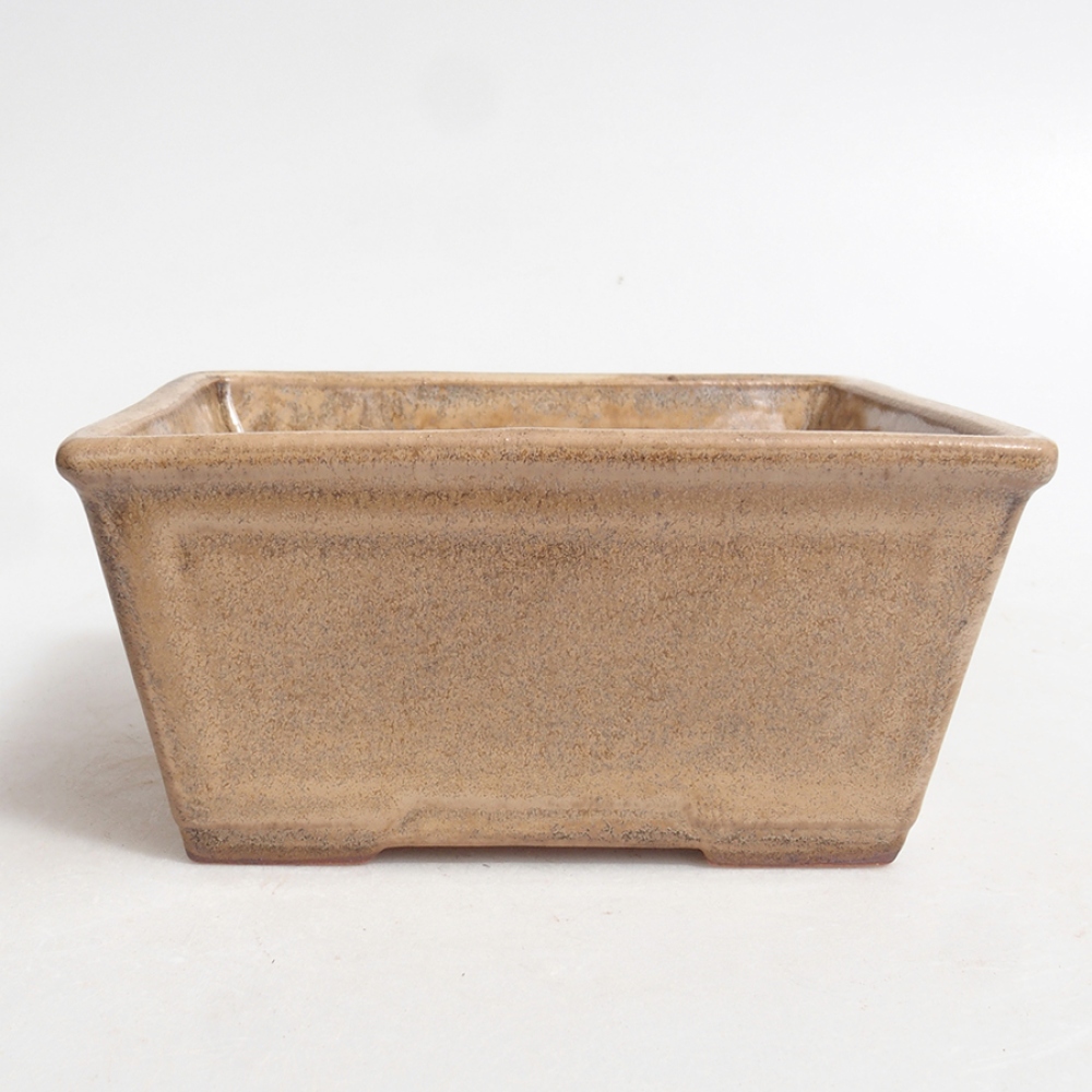 Ceramic bonsai bowl 11,5 x 10,5 x 6 cm, color beige
