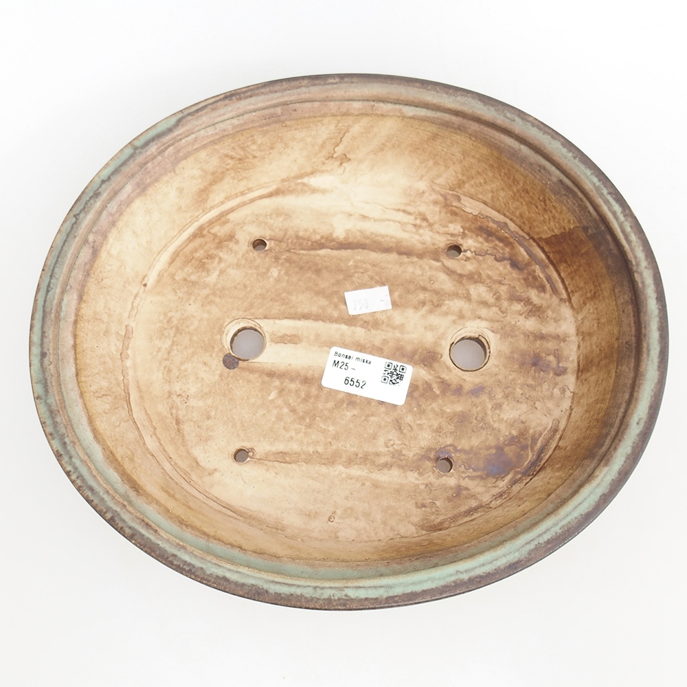 Ceramic bonsai bowl 28 x 25 x 6,5 cm, green
