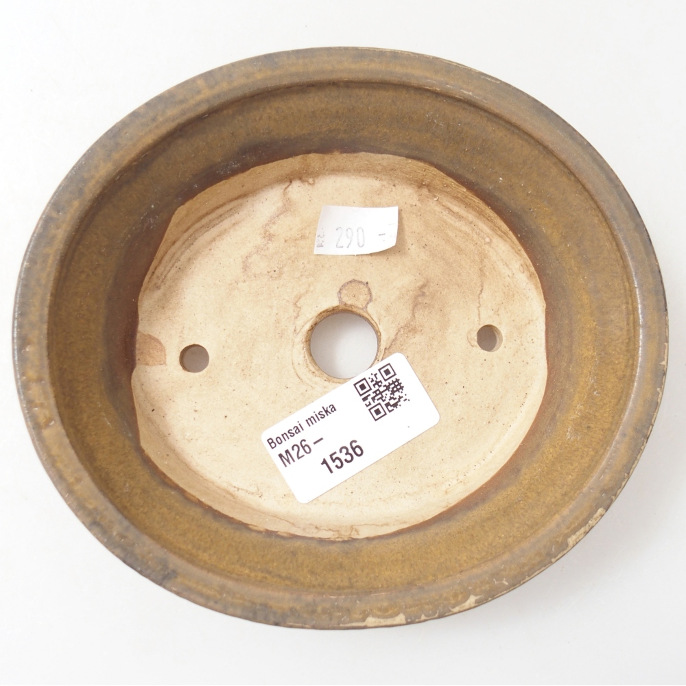 Ceramic bonsai bowl 14 x 12,5 x 4 cm, brown