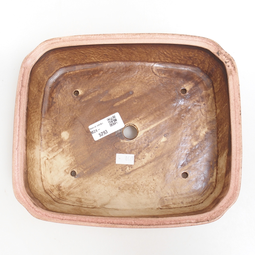 Ceramic bonsai bowl  24,5 x 21 x 6  cm, color  pink
