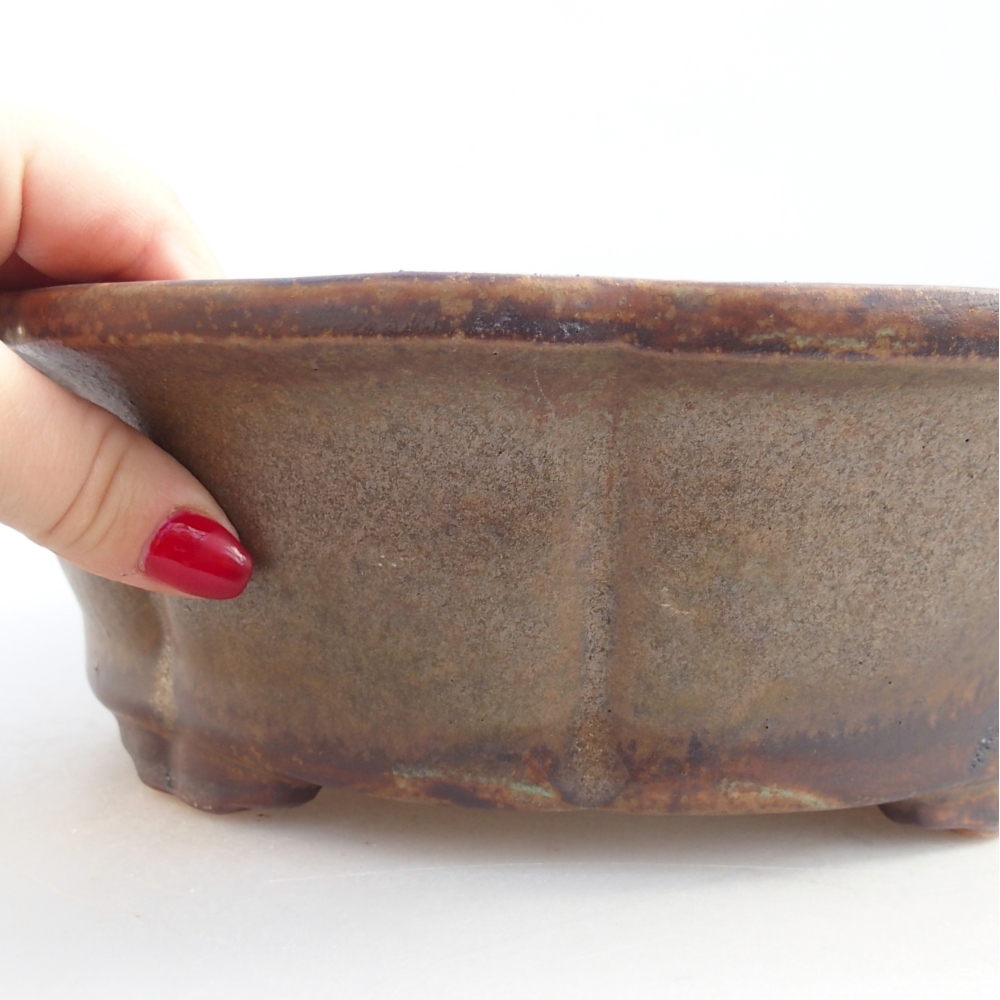 Ceramic bonsai bowl 26 x 26 x 8,5 cm, brown