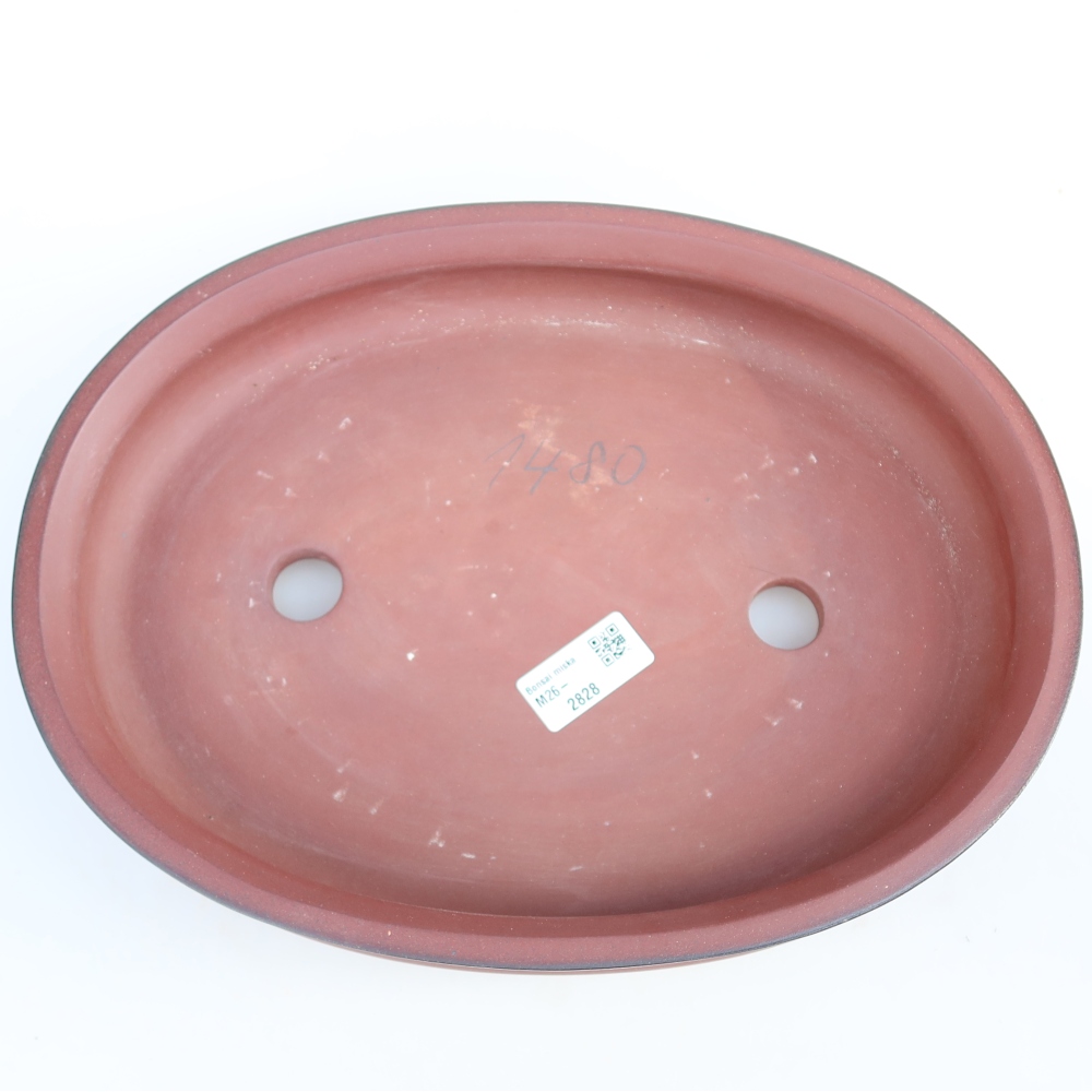 Ceramic Bowl  31 x 23.5 x 5.5 cm, brick red