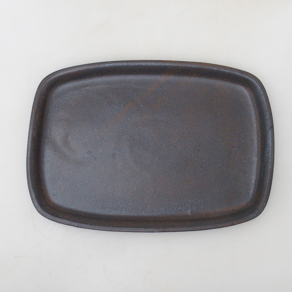 Ceramic saucer H08 - 22.5 x 16 x 1 cm - brown