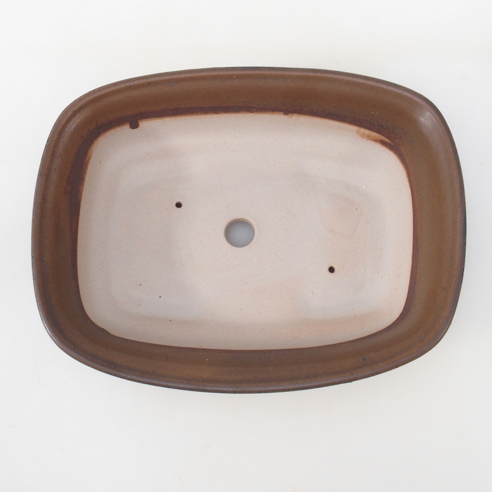 Bonsai bowl H09 - 30 x 23 x 7.5 cm. - brown