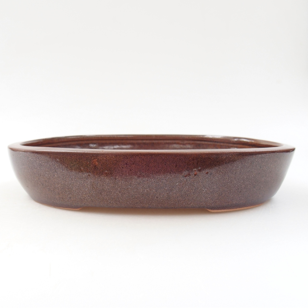 Ceramic bonsai bowl 22 x 17 x 4 cm, color brown
