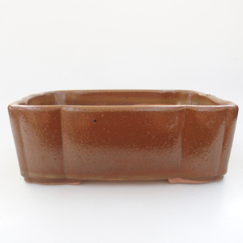 Ceramic bonsai bowl 20,5 x 17 x 7 cm, brown