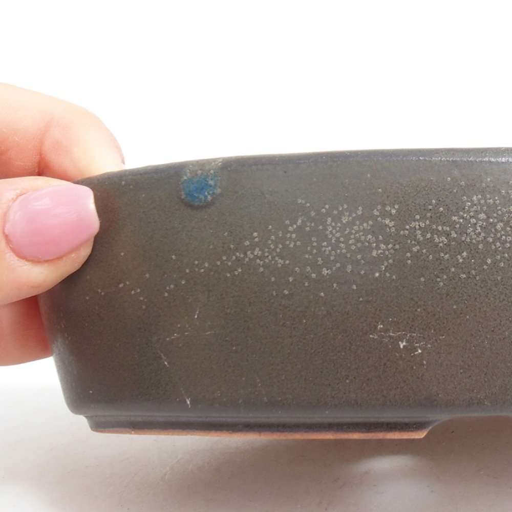 Ceramic bonsai bowl 16,5 x 11 x 4 cm, color gray