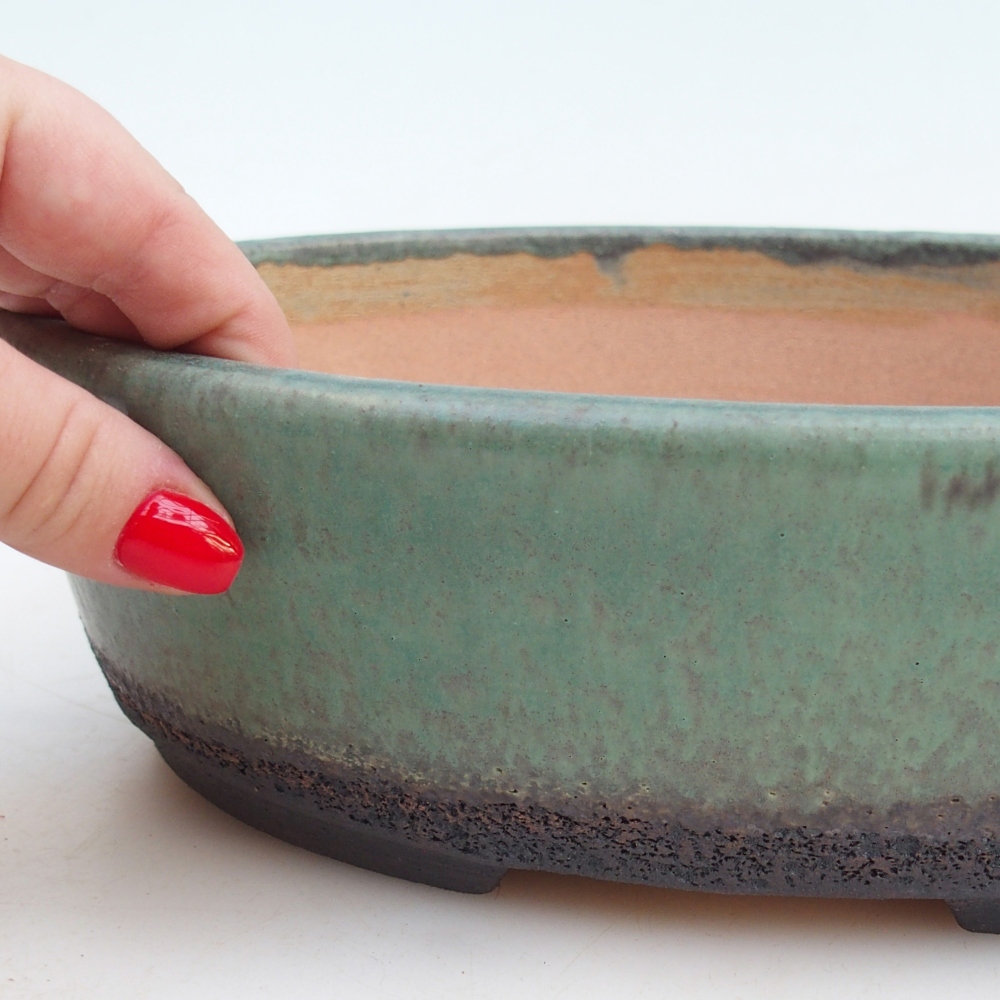Bonsai bowl 26,5 x 21 x 7,5 cm , colour green