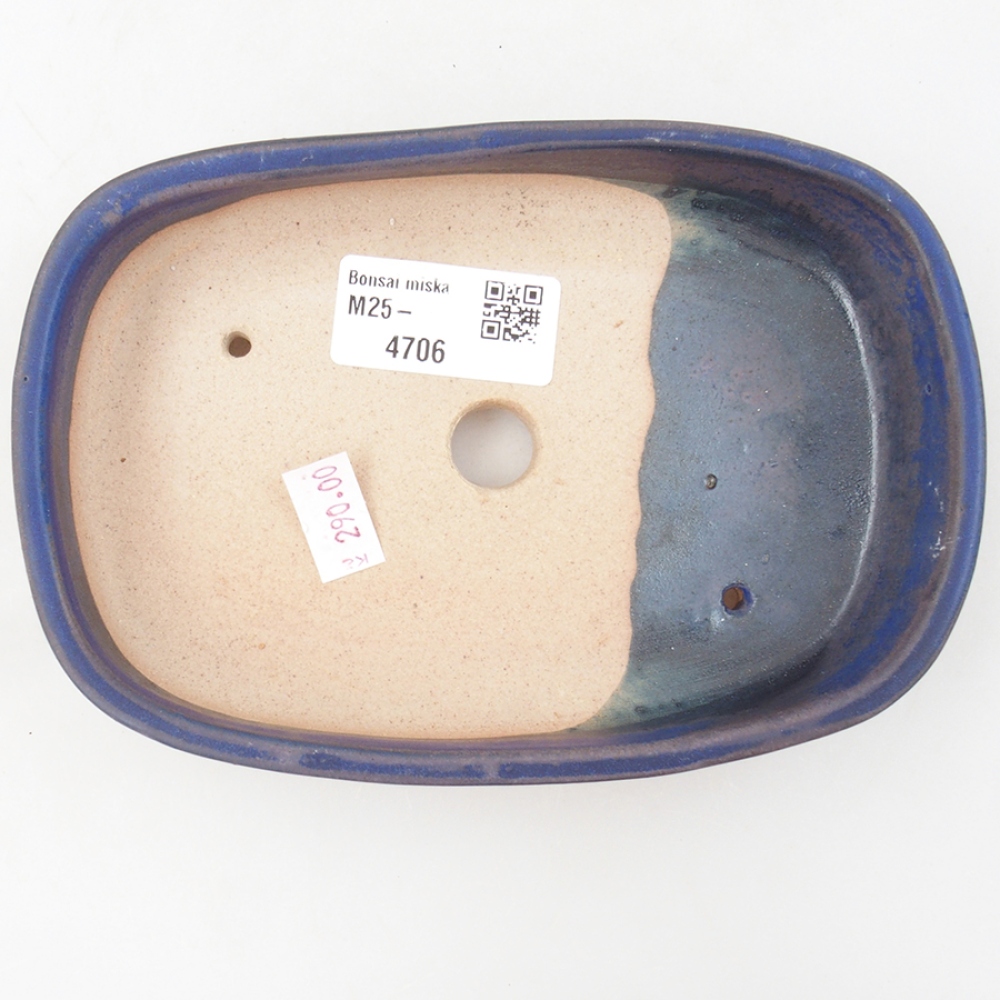 Ceramic bonsai bowl 16 x 11 x 3,5 cm, color blue