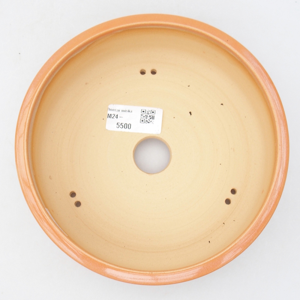 Ceramic bonsai bowl 17,5 x 17,5 x 5 cm, color orange