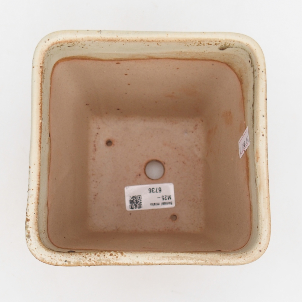 Ceramic bonsai bowl 13,5 x 13,5 x 15 cm, green