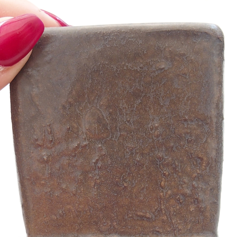 Ceramic bonsai bowl 6,5 x 6,5 x 7 cm, color brown