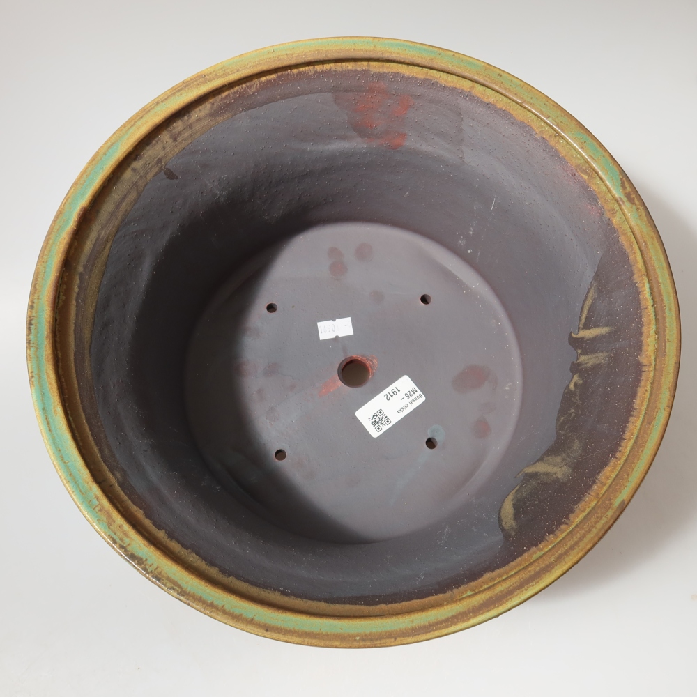 Ceramic bonsai bowl 32 x 32 x 14 cm, green