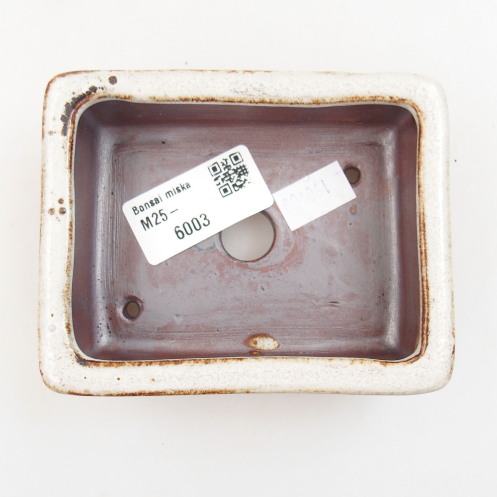Ceramic bonsai bowl 10,5 x 8,5 x 3,5 cm, color white