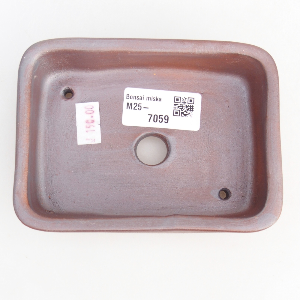 Ceramic bonsai bowl 12,5 x 9,5 x 3,5 cm, metal colour