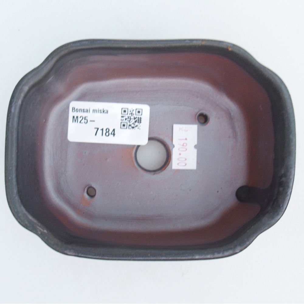 Ceramic bonsai bowl 12,5 x 9,5 x 4,5 cm, grey