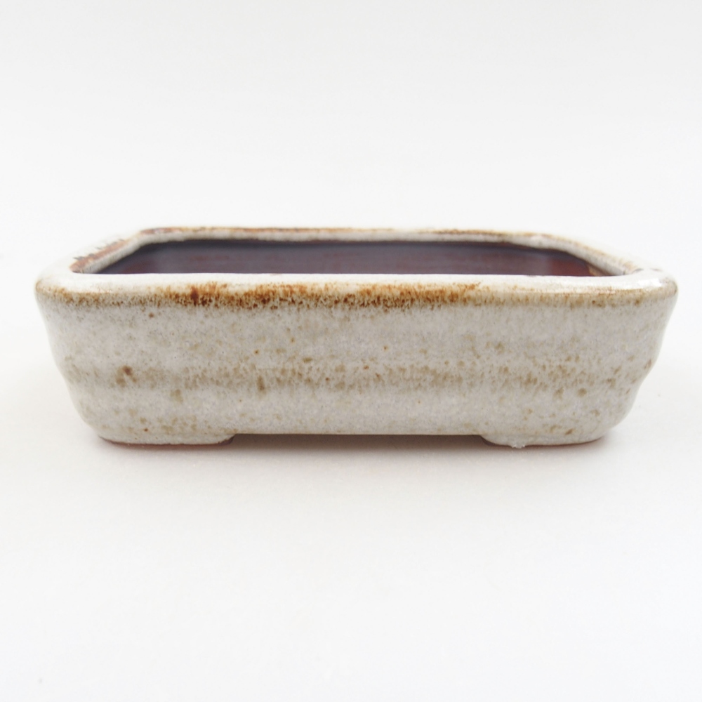 Ceramic bonsai bowl 11 x 8,5 x 3 cm, color white