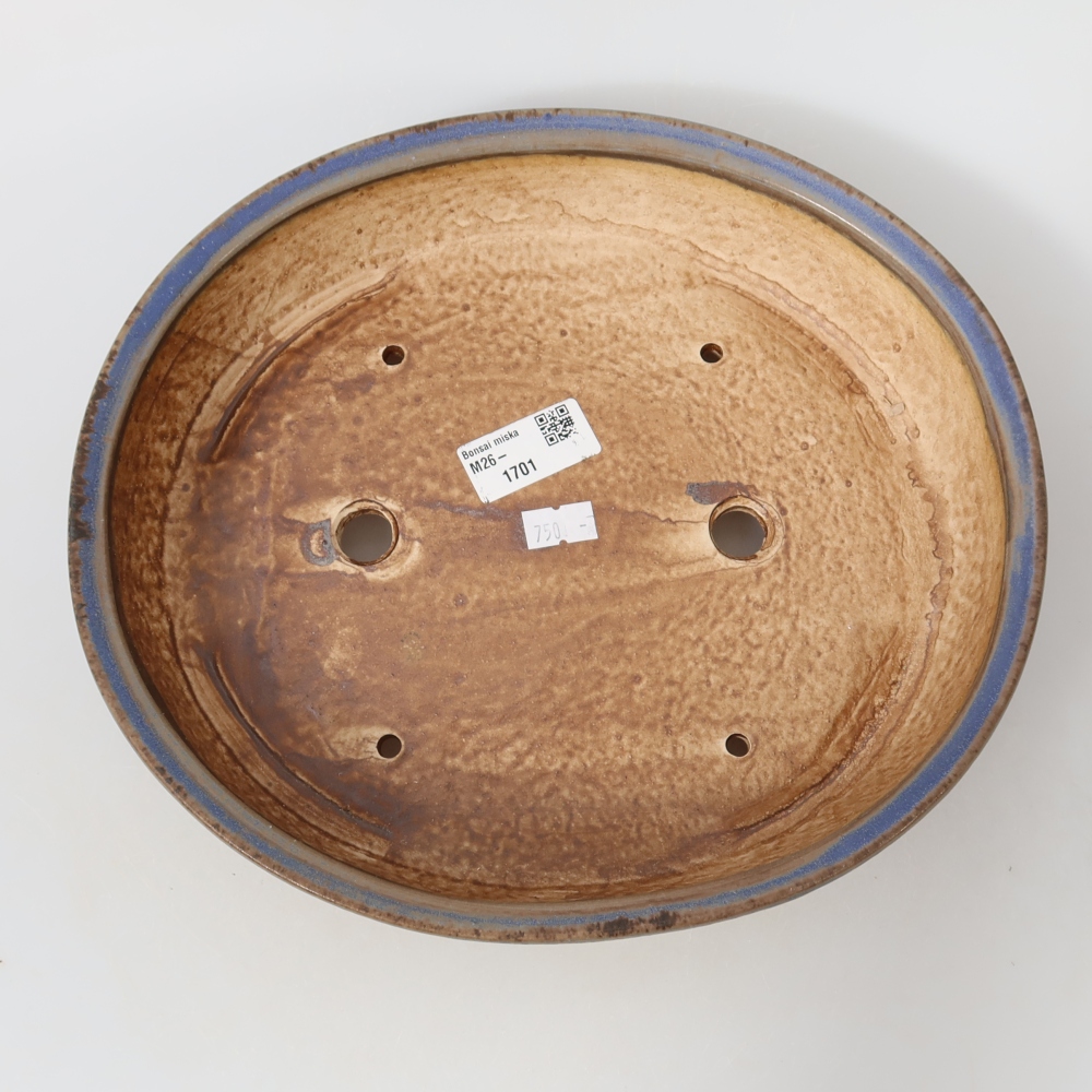 Ceramic bonsai bowl 26,5 x 24 x 5,5 cm, colour blue