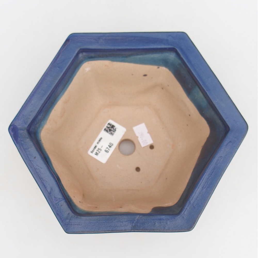 Ceramic bonsai bowl 18,5 x 16,5 x 9 cm, colour blue