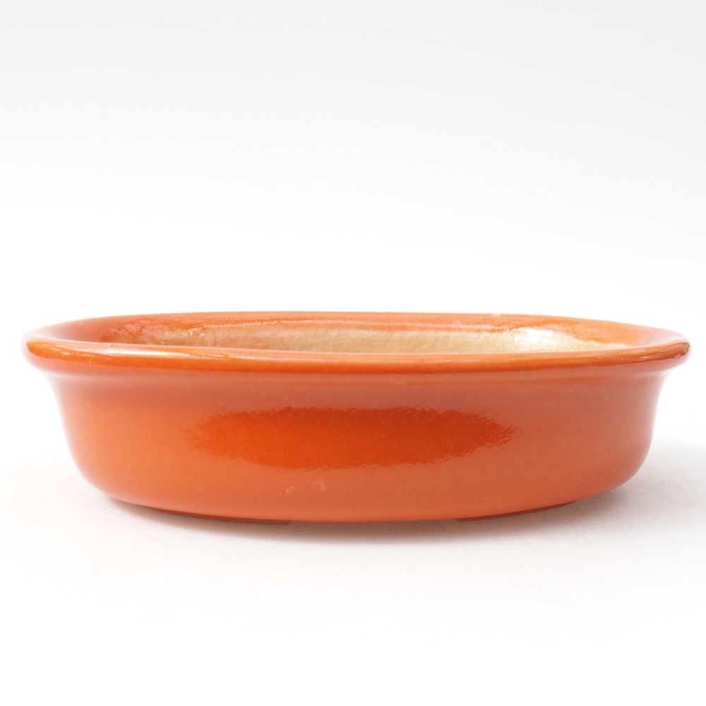 Ceramic bonsai bowl 14,5 x 10,5 x 3,5 cm, orange