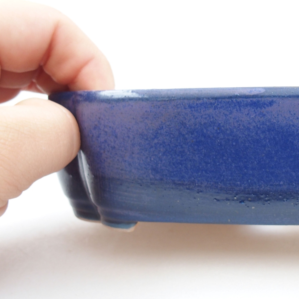 Ceramic bonsai bowl 16 x 12 x 4,5 cm, color blue