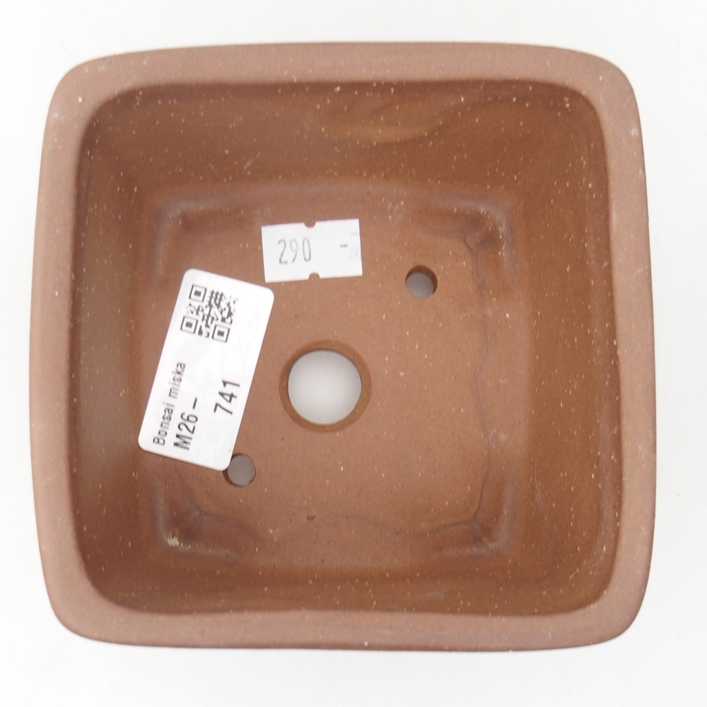 Ceramic bonsai bowl 11 x 11 x 7 cm, brown
