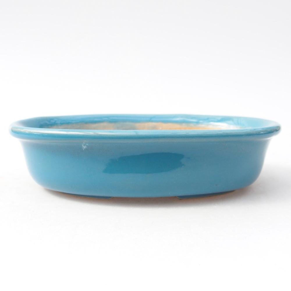 Ceramic bonsai bowl 14,5 x 10,5 x 3,5 cm, colour blue