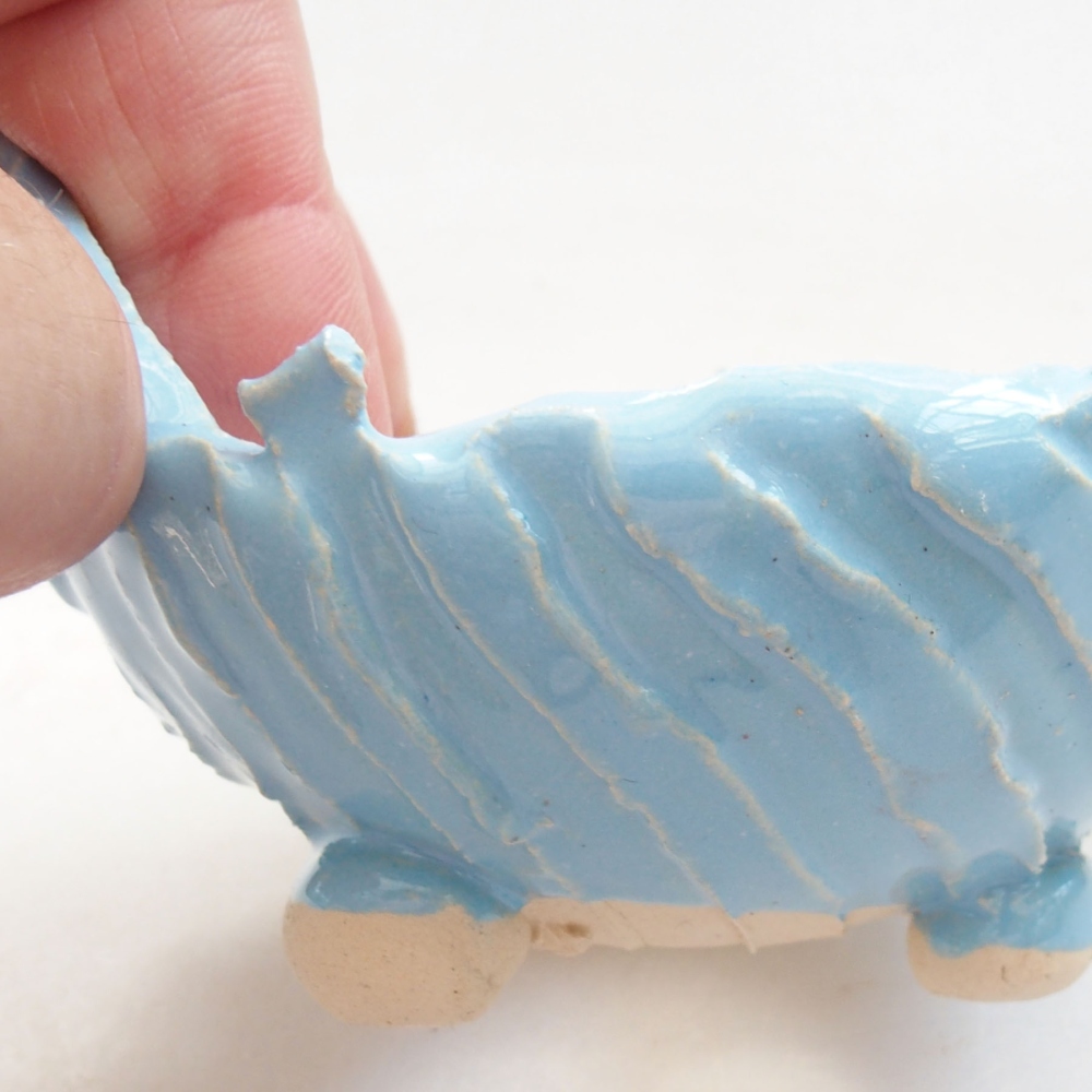 Ceramic shell 7,5 x 7,5x 5 cm, color blue