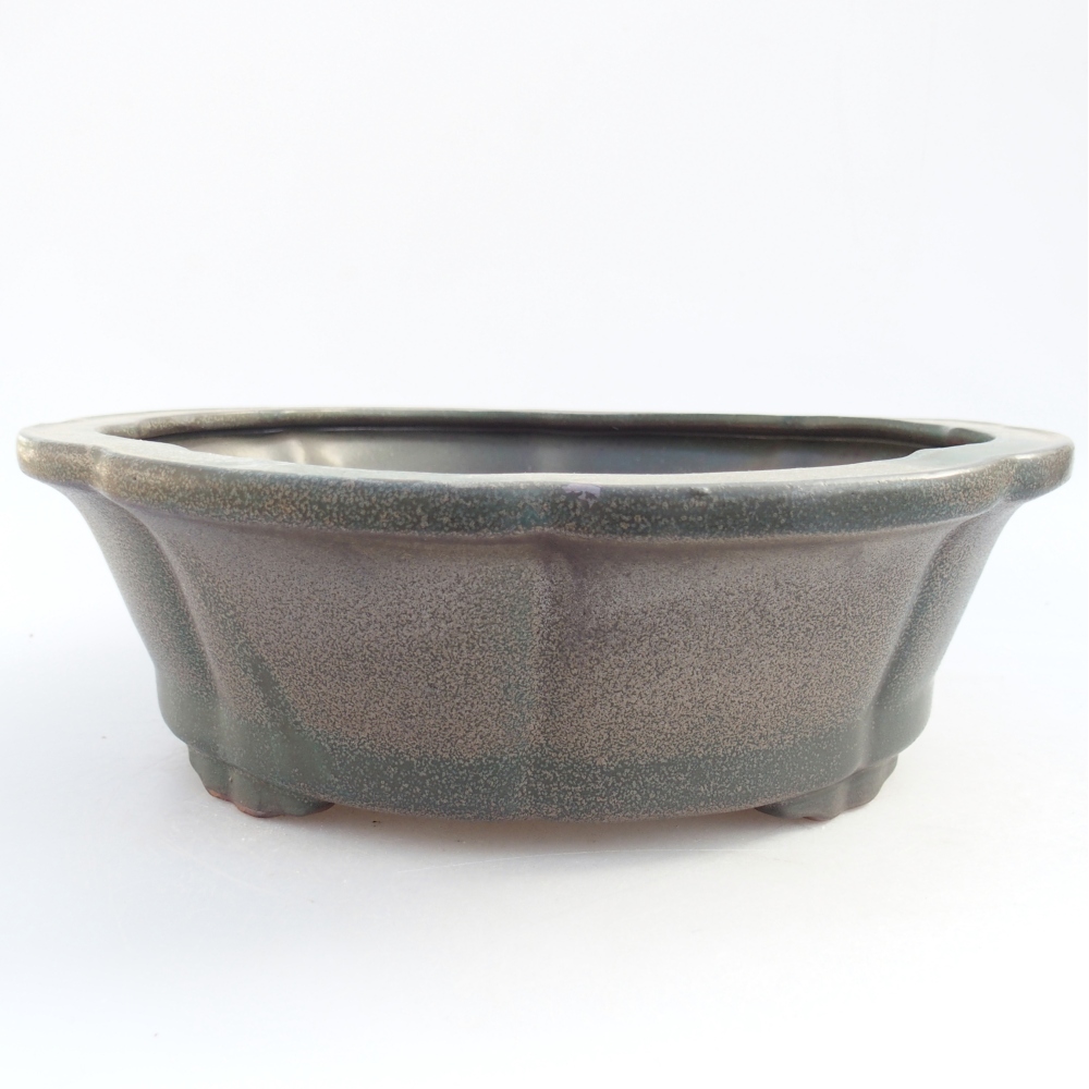 Ceramic bonsai bowl 26 x 26 x 8,5 cm, grey
