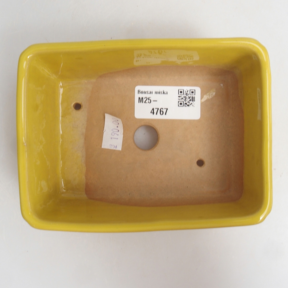 Ceramic bonsai bowl 13 x 10 x 5 cm, color yellow